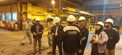 Khouzestan steel experts and managers visited the slag detection device of Sarir company in Esfahan's Mobarakeh steel company